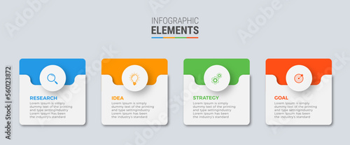 Business infographic template design icon 4 option or steps