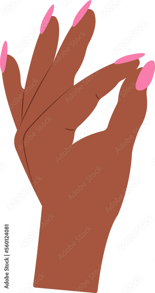 Showing hand and fingers with manicure flat icon Showing hand and fingers with manicure flat icon