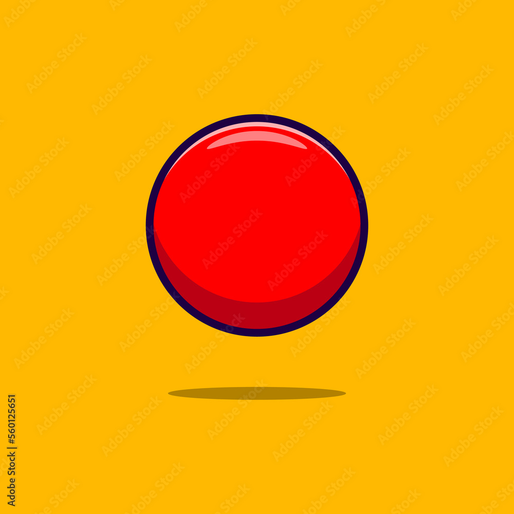 Red ball vector icon illustration. Toy object icon concept isolated vector. Cartoon in flat design style Red ball vector icon illustration. Toy object icon concept isolated vector. Cartoon in flat design style