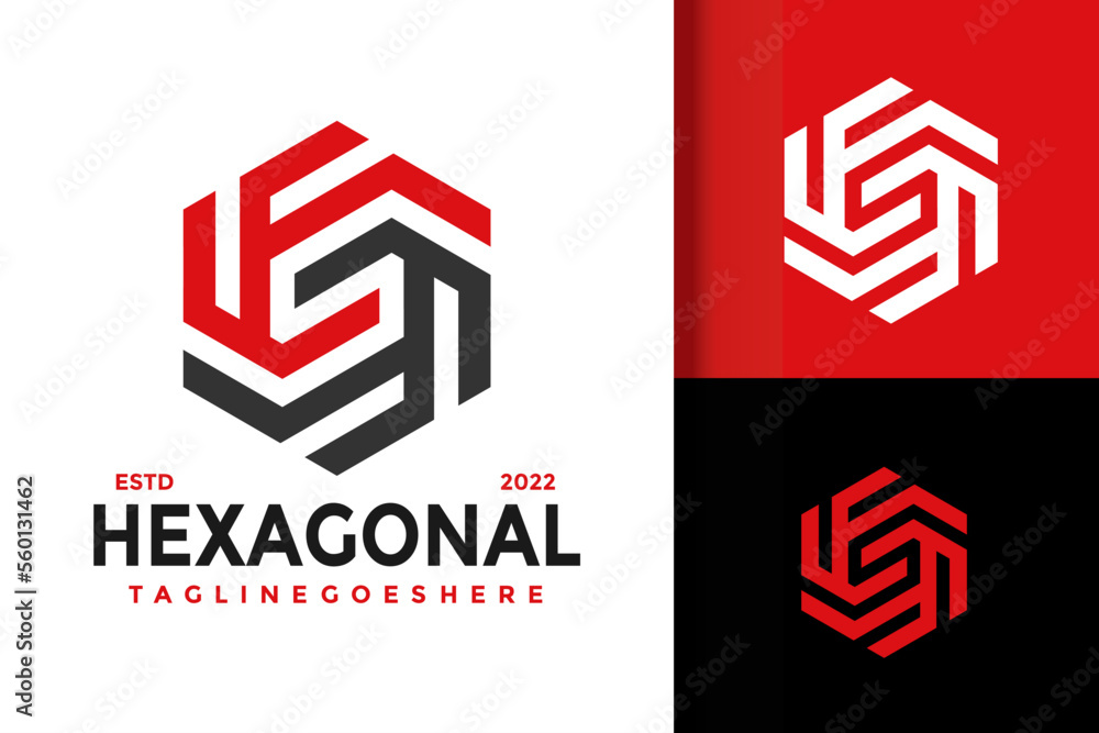 Letter S Hexagon Logo Logos Design Element Stock Vector Illustration Template
