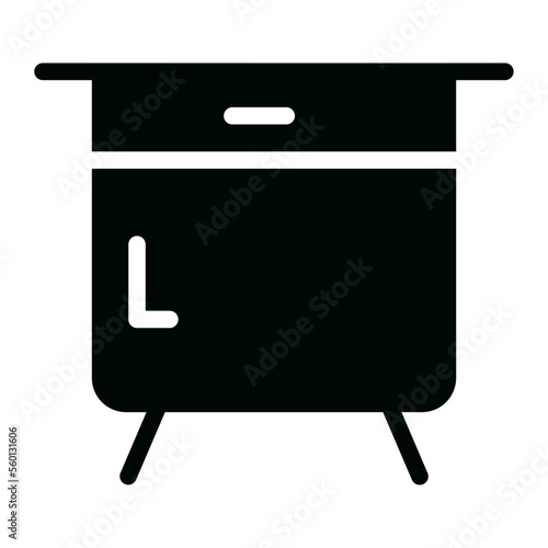 bedside table glyph icon