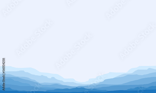 Mountains view, landscape, panorama. Abstract background. Vector illustration