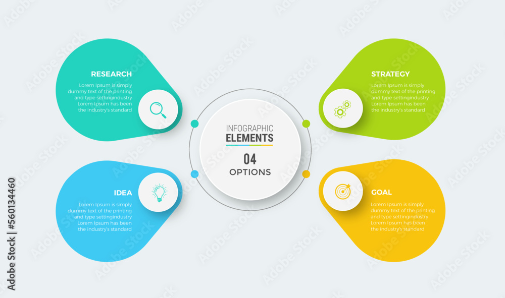 Business infographic template design icon 4 option or steps Business infographic template design icon 4 option or steps