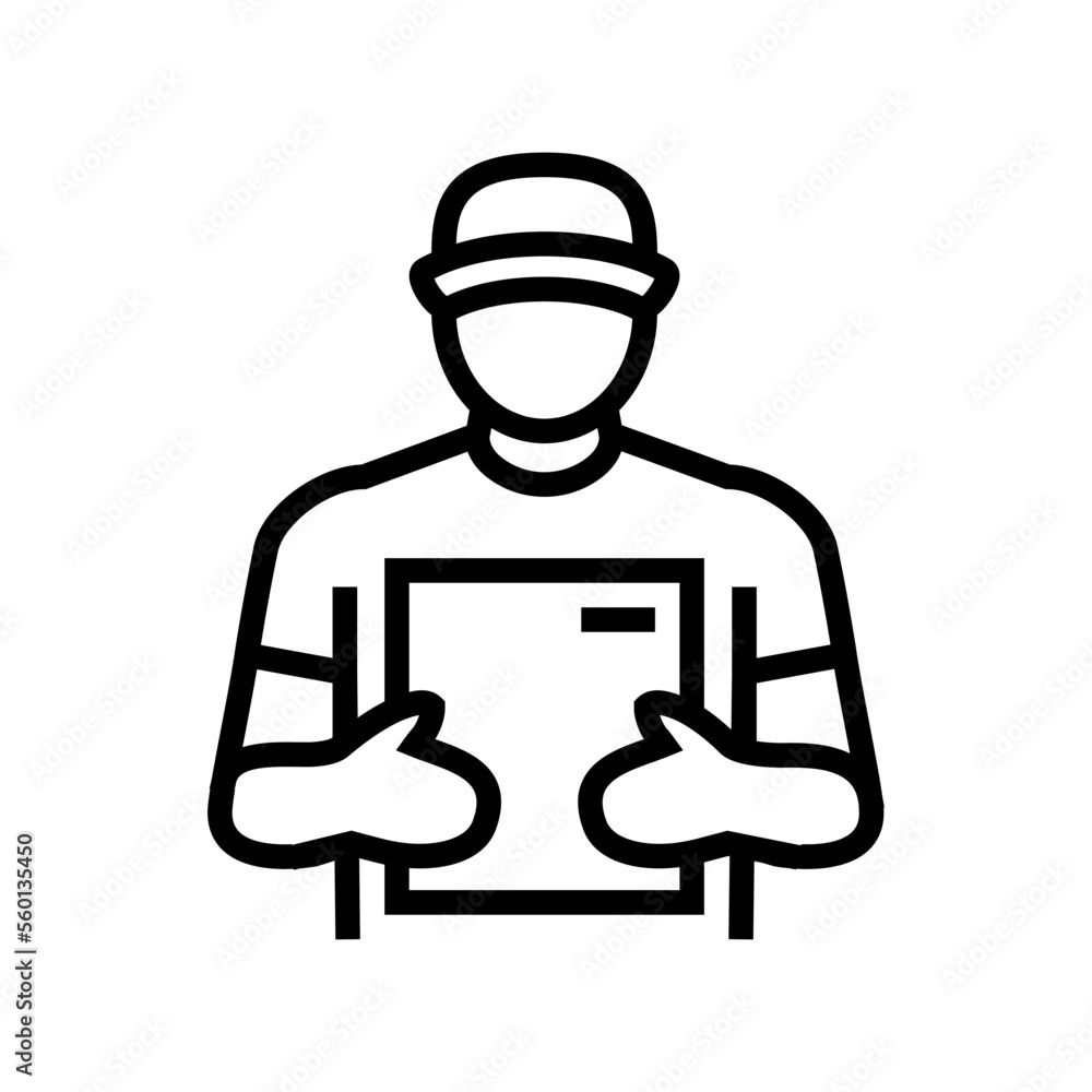 delivery courier line icon vector. delivery courier sign. isolated contour symbol black illustration