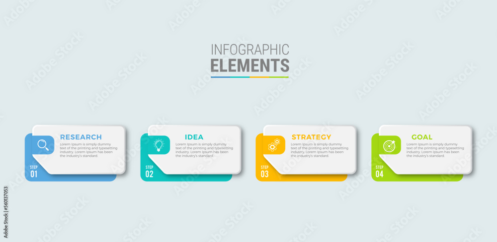Business infographic template design icon 4 option or steps Business infographic template design icon 4 option or steps