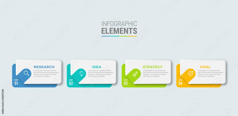 Business infographic template design icon 4 option or steps Business infographic template design icon 4 option or steps