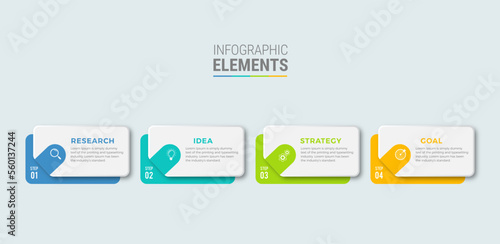 Business infographic template design icon 4 option or steps