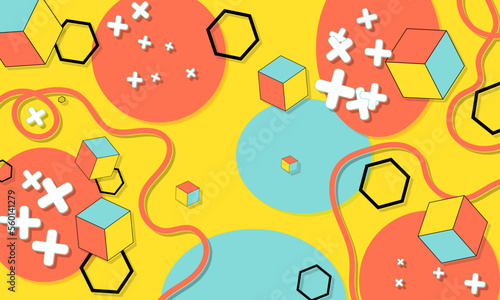 90s Pattern. Fun Background. Color Abstract Print.