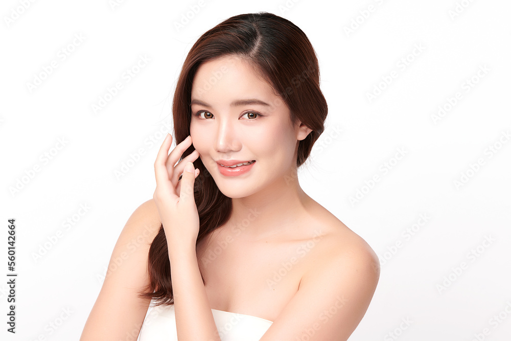 Beautiful young asian woman with clean fresh skin on white background, Face care, Facial treatment, Cosmetology, beauty and spa, Asian women portrait. Beautiful young asian woman with clean fresh skin on white background, Face care, Facial treatment, Cosmetology, beauty and spa, Asian women portrait.
