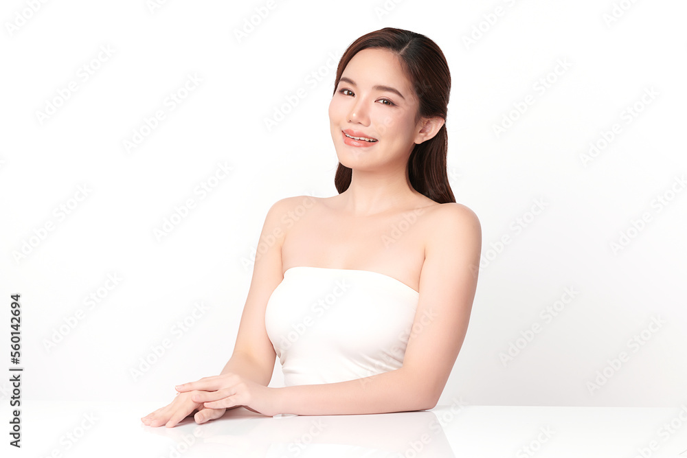 Beautiful young asian woman with clean fresh skin on white background, Face care, Facial treatment, Cosmetology, beauty and spa, Asian women portrait. Beautiful young asian woman with clean fresh skin on white background, Face care, Facial treatment, Cosmetology, beauty and spa, Asian women portrait.