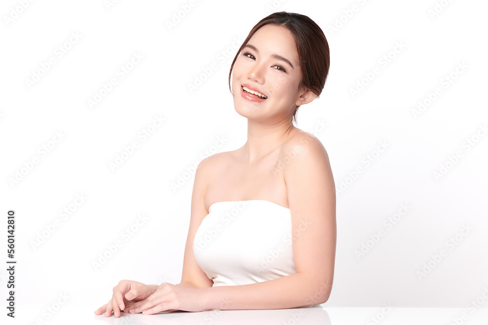 Beautiful young asian woman with clean fresh skin on white background, Face care, Facial treatment, Cosmetology, beauty and spa, Asian women portrait. Beautiful young asian woman with clean fresh skin on white background, Face care, Facial treatment, Cosmetology, beauty and spa, Asian women portrait.