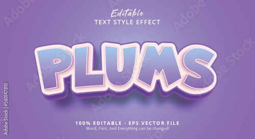 Purple Plums Text Style Effect, Editable Text Effect