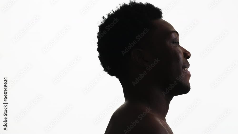 Male profile. Smiling face. Positive thinking. Side view portrait of relaxed pleased man isolated on white empty space background. Male profile. Smiling face. Positive thinking. Side view portrait of relaxed pleased man isolated on white empty space background.