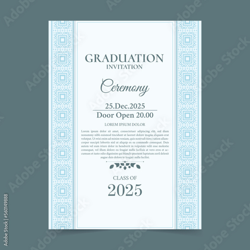 graduation invitation with ornament template