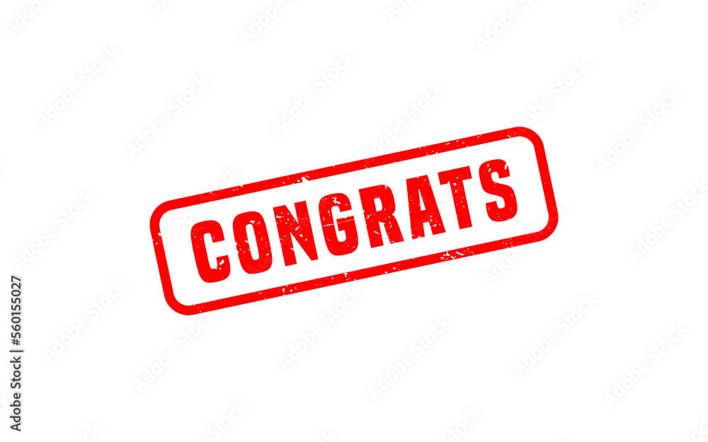 CONGRATS rubber stamp with grunge style on white background CONGRATS rubber stamp with grunge style on white background