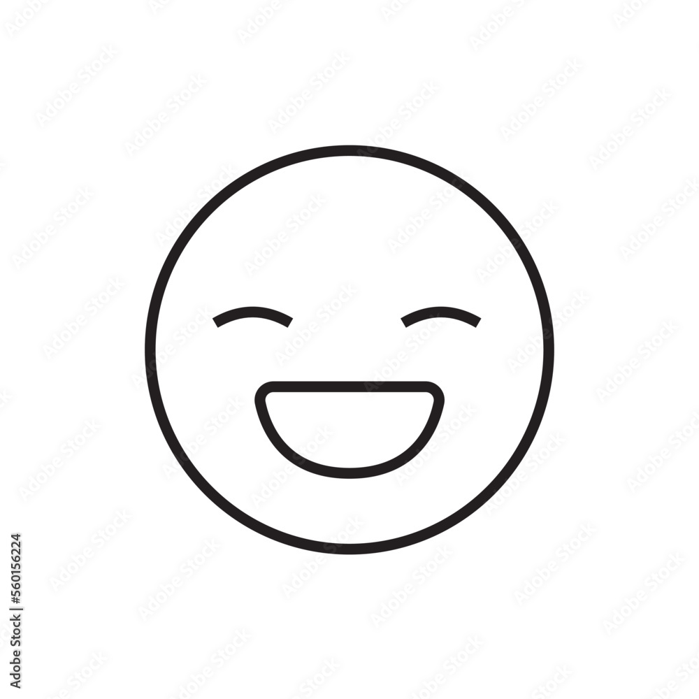 Laugh Feedback icon with black outline style