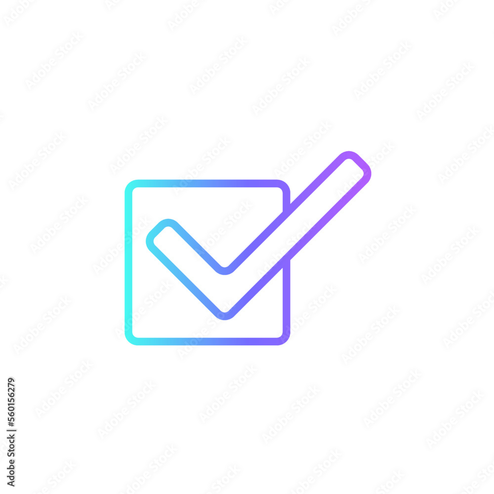 Tick Feedback icons with blue gradient outline style Tick Feedback icons with blue gradient outline style