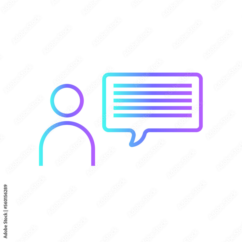 Fototapeta premium Comment Feedback icons with blue gradient outline style