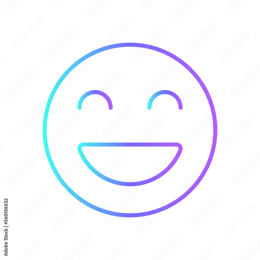 HAPPY Feedback icons with blue gradient outline style HAPPY Feedback icons with blue gradient outline style