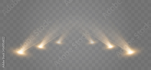 Spotlights Background. Isolated Vector Light Effect With Lights And Beams.