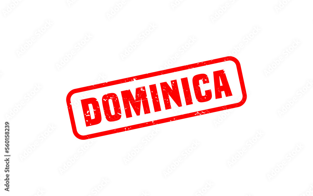 DOMINICA stamp rubber with grunge style on white background DOMINICA stamp rubber with grunge style on white background