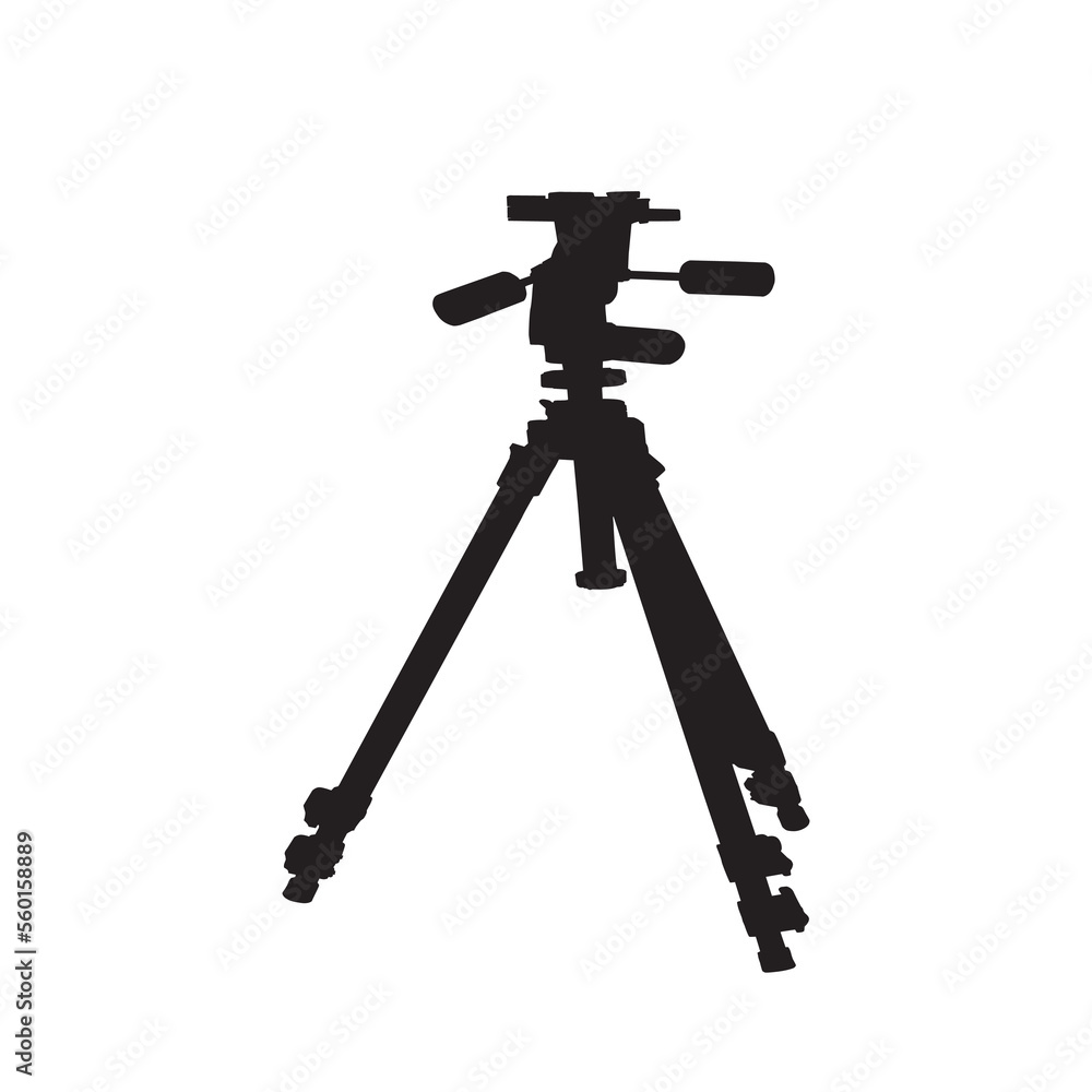 Camera tripod on white background vector illustratio Camera tripod on white background vector illustratio