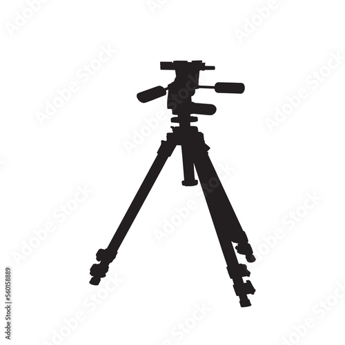 Fototapeta Camera tripod on white background vector illustratio