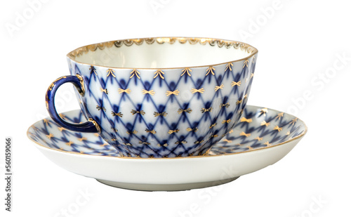 Photography Elegant cup and saucer set, transparent PNG.