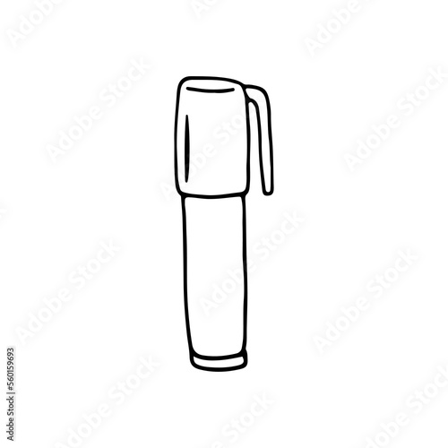 Permanent marker. Marker. A tool for drawing or writing with ink, resistant to adverse external factors. Vector illustration. Doodle. Hand drawn. Outline.