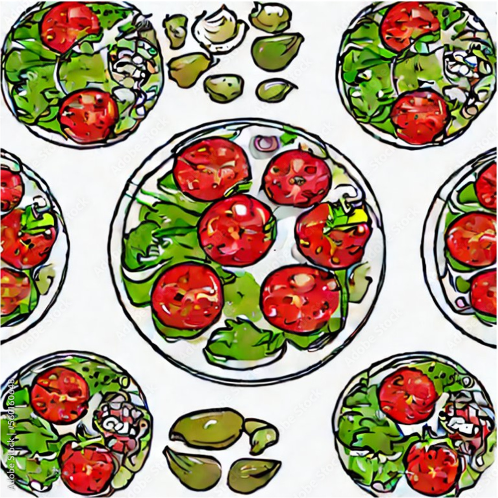 Frischer Blattsalat mit Tomaten und Radieschen Frischer Blattsalat mit Tomaten und Radieschen
