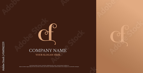 Initial CF Logo Design Vector  photo