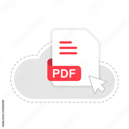 Upload Document with pdf format file concept illustration flat design vector eps10. modern graphic element for landing page, empty state ui, infographic, icon