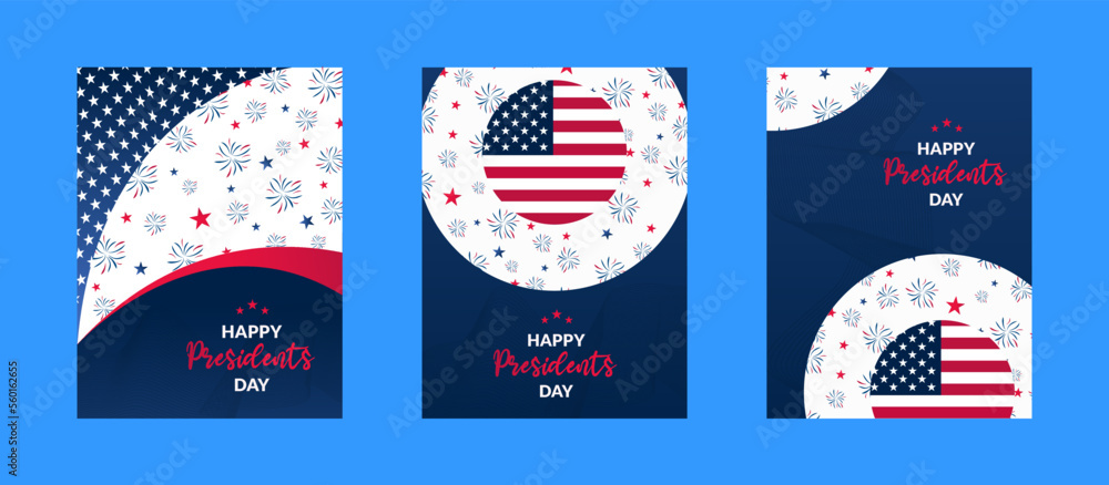 Happy Presidents Day Poster or Banner Template Design. Vector Illustration