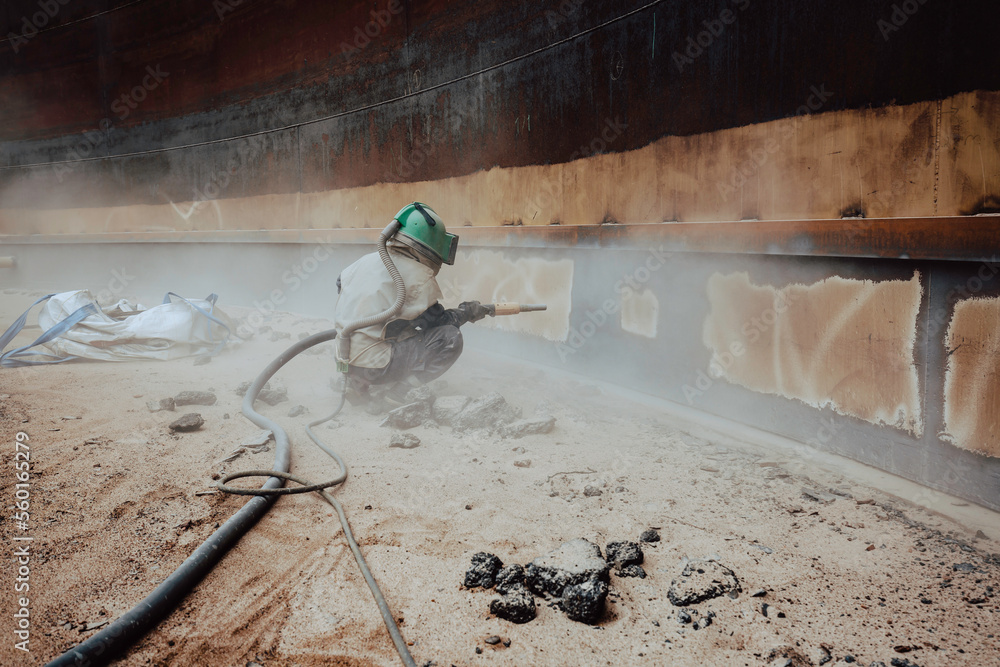 Female worker surface corrosion plate preparation by sand blasting Female worker surface corrosion plate preparation by sand blasting