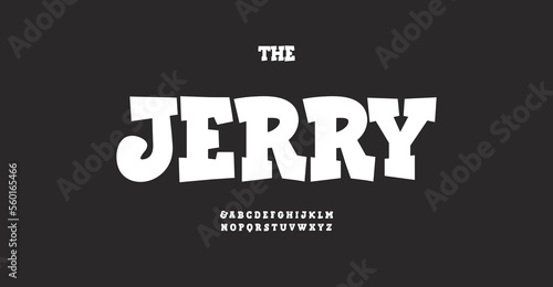 Cartoon thick funny font for headlines, funny text shirts, childish hood logo, quotes, and birthday headlines. Joyful alphabet. Vector modern typography