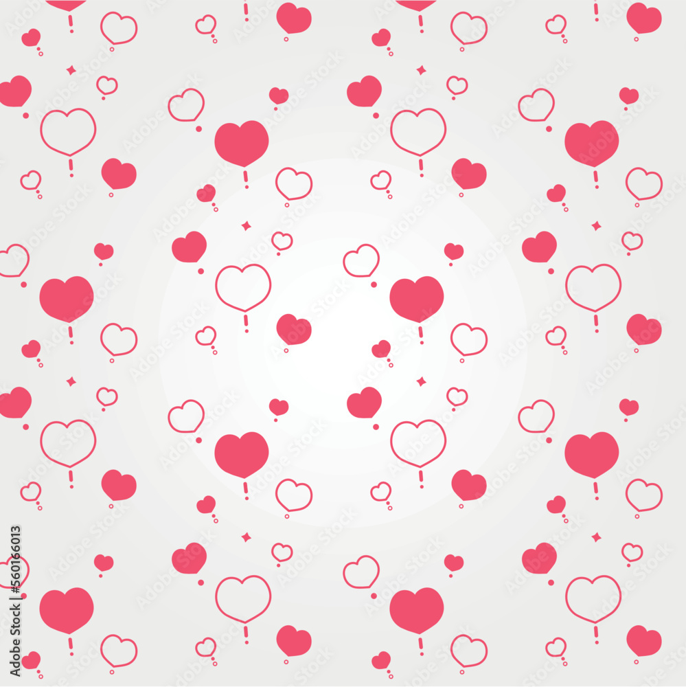 Valentine love pattern, minimalist and modern design, flat love