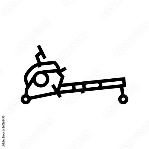 rowing machine fitness sport line icon vector. rowing machine fitness sport sign. isolated contour symbol black illustration