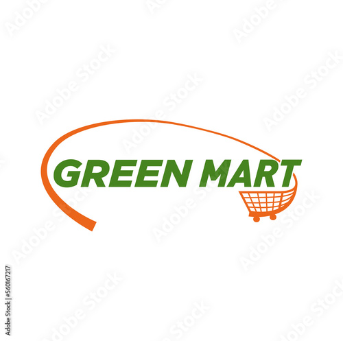 Green Mart typography vector icon. Green mart monogram.