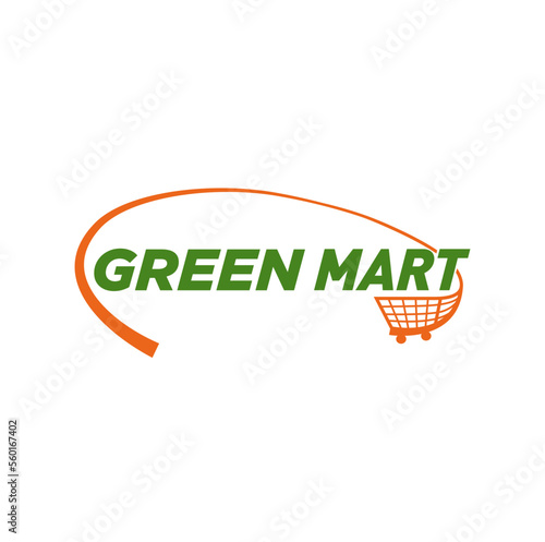 Green Mart typography vector icon. Green mart monogram.