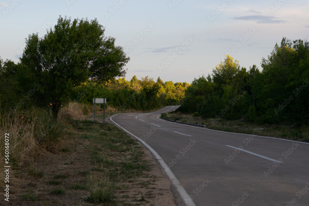 Naklejka premium road at sunset