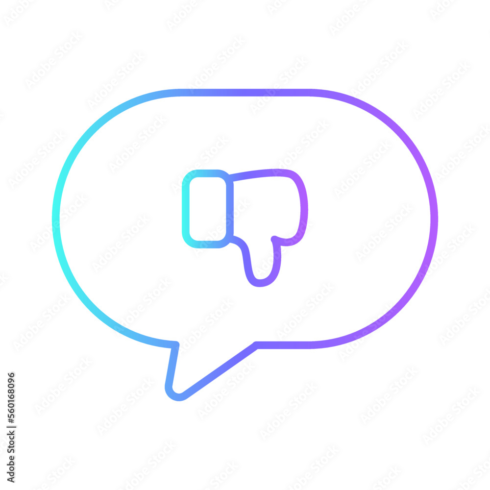 Dislike Feedback Icons with purple blue outline style. Related to Feedback, Rating, Like, Dislike, Comment, Good Bad Sign, Yes No icons. Vector illustration