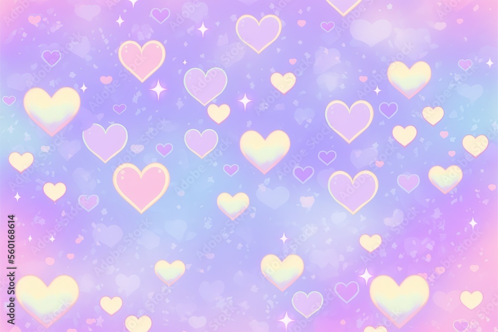 Pastel background with hearts Pastel background with hearts