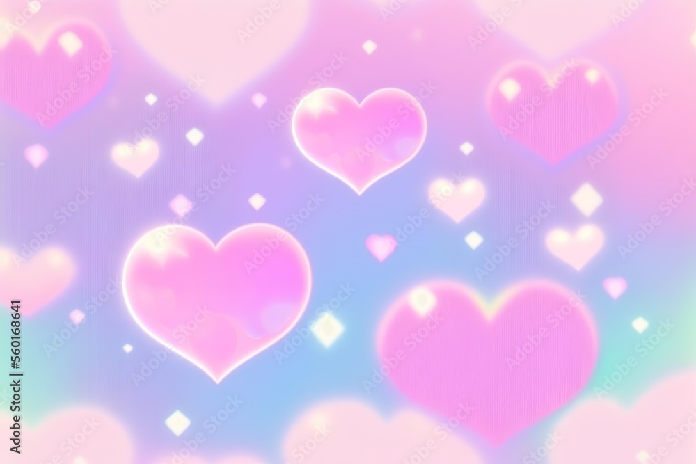 Pastel background with hearts