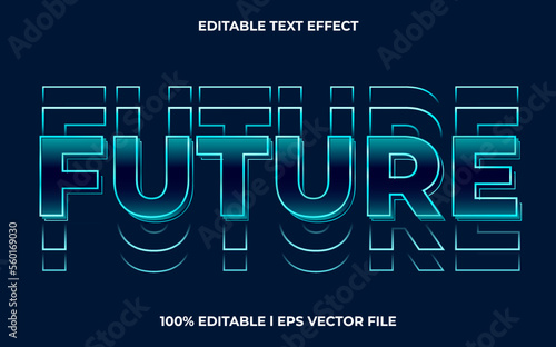 Future editable text effect, lettering typography font style, glitch 3d text for tittle