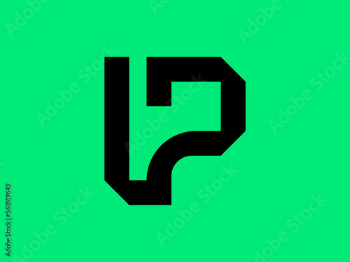 Professional corporate creative unique modern rounded letter p logo mark and visual identity