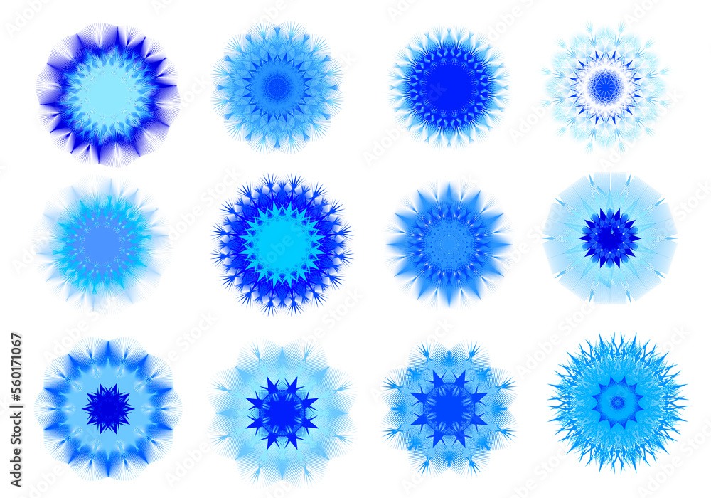 set of snowflakes set of snowflakes