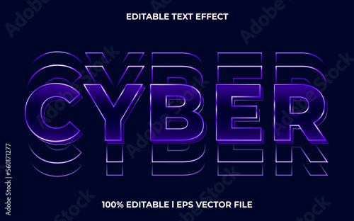 Cyber editable text effect, lettering typography font style, glitch 3d text for tittle