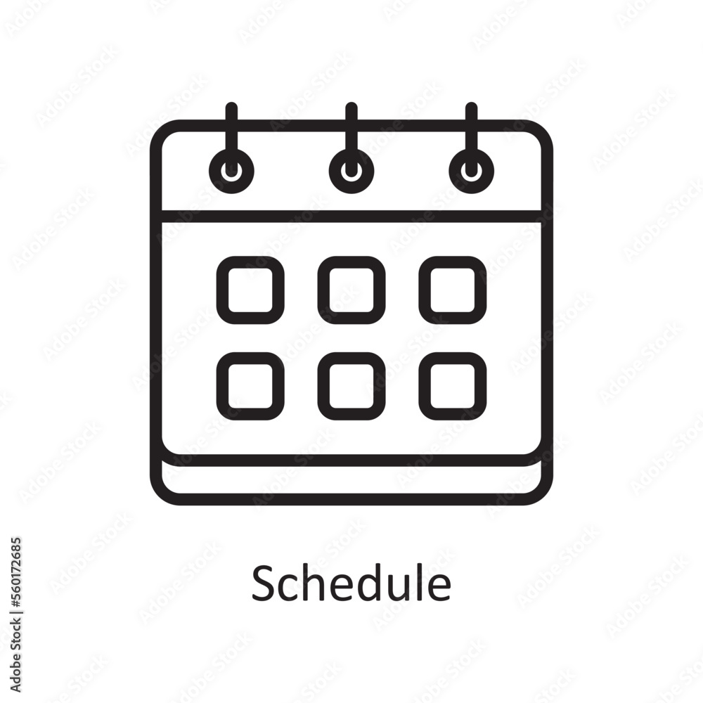 Schedule Vector Outline Icon Design illustration. Product Management Symbol on White background EPS 10 File Schedule Vector Outline Icon Design illustration. Product Management Symbol on White background EPS 10 File