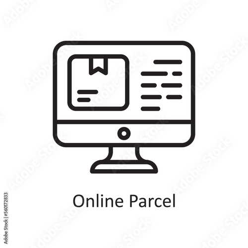 Online Parcel Vector Outline Icon Design illustration. Product Management Symbol on White background EPS 10 File