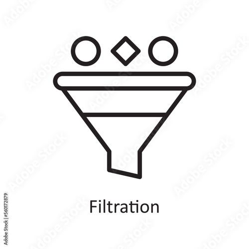 Filtration  Vector Outline Icon Design illustration. Product Management Symbol on White background EPS 10 File